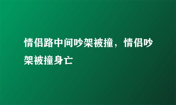 情侣路中间吵架被撞，情侣吵架被撞身亡
