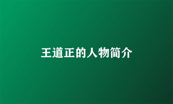 王道正的人物简介