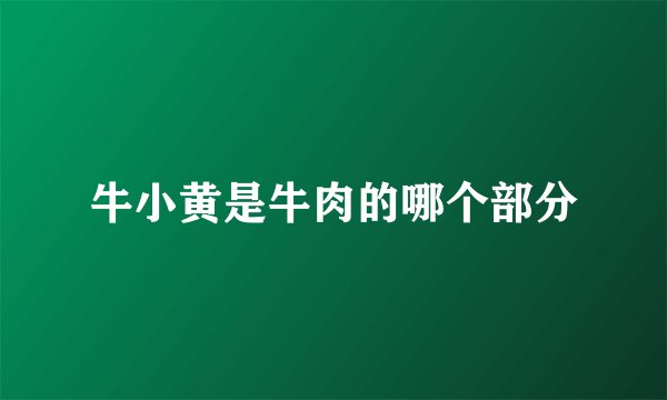 牛小黄是牛肉的哪个部分