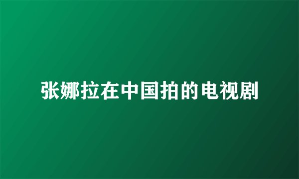 张娜拉在中国拍的电视剧