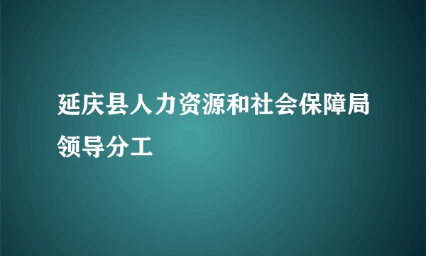 延庆县人力资源和社会保障局领导分工