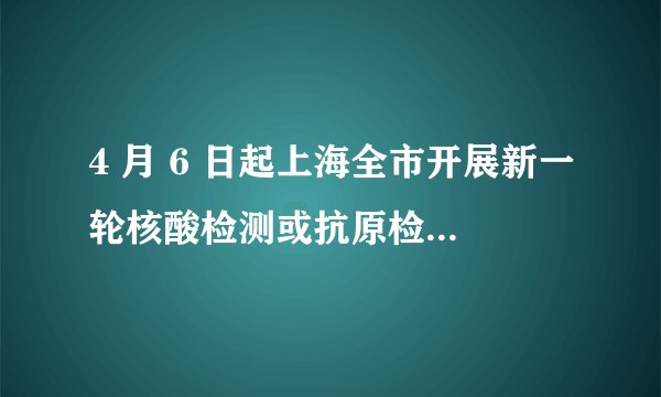 4 月 6 日起上海全市开展新一轮核酸检测或抗原检测，这对疫情防控带来哪些影响？
