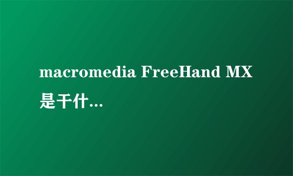 macromedia FreeHand MX是干什么用的？