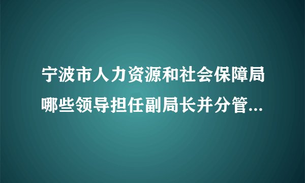 宁波市人力资源和社会保障局哪些领导担任副局长并分管哪些工作？