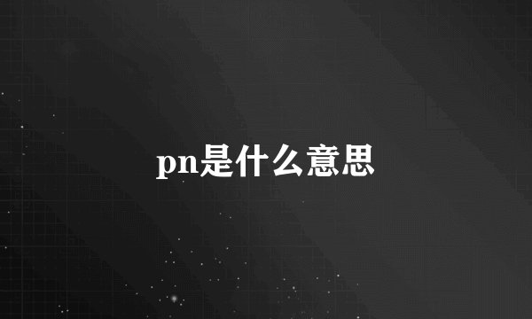 pn是什么意思