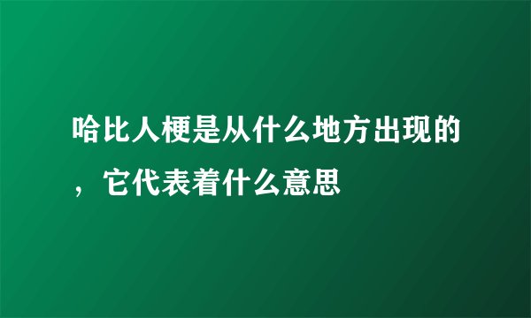 哈比人梗是从什么地方出现的，它代表着什么意思
