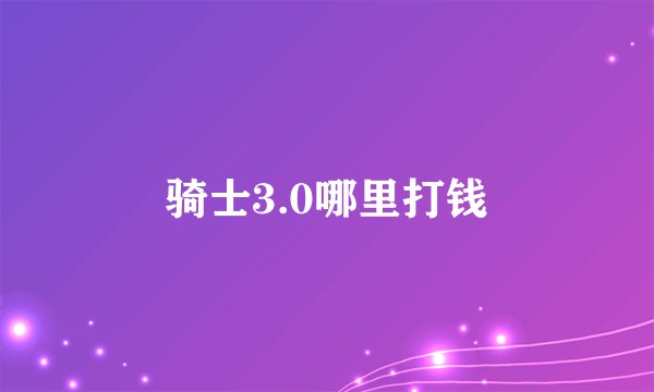 骑士3.0哪里打钱