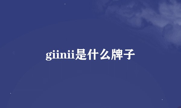 giinii是什么牌子