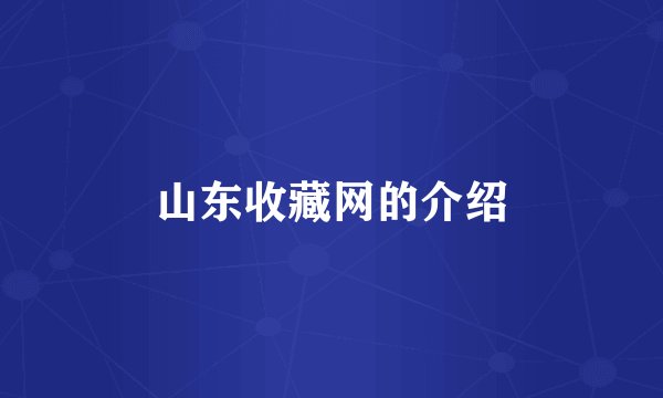 山东收藏网的介绍