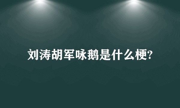 刘涛胡军咏鹅是什么梗?