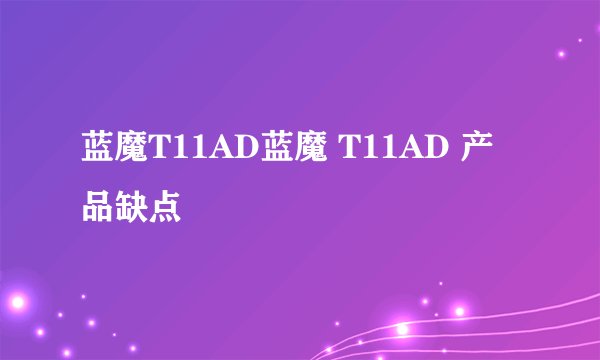 蓝魔T11AD蓝魔 T11AD 产品缺点