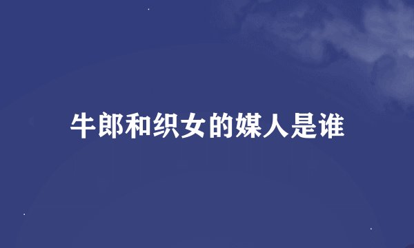 牛郎和织女的媒人是谁