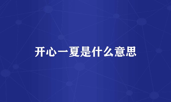 开心一夏是什么意思
