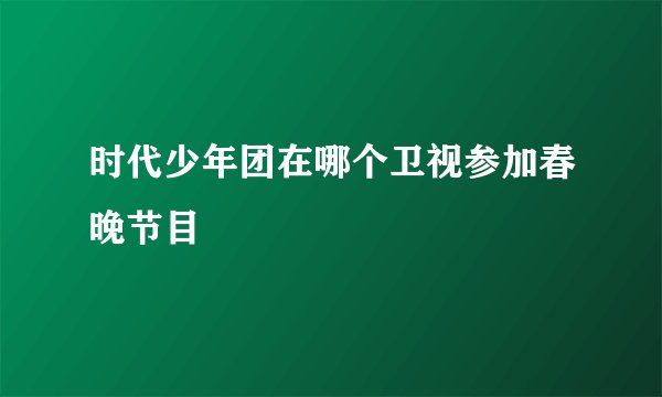 时代少年团在哪个卫视参加春晚节目