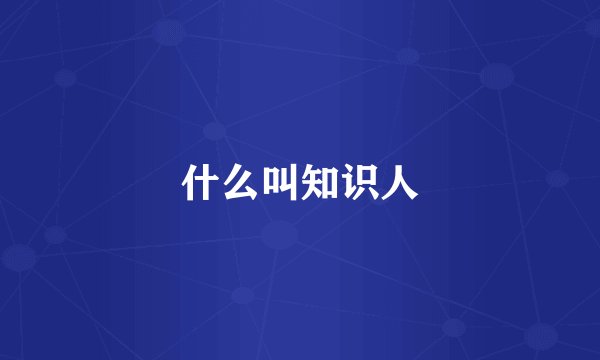 什么叫知识人