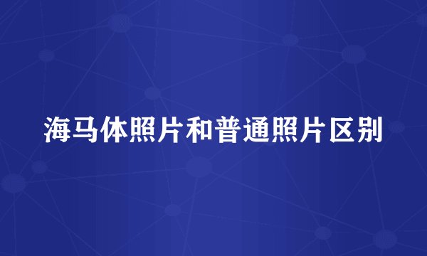 海马体照片和普通照片区别