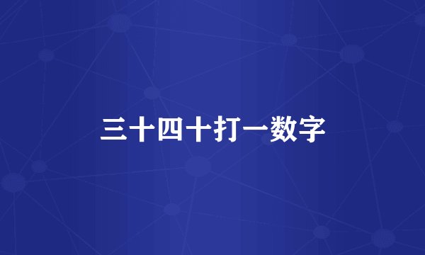 三十四十打一数字