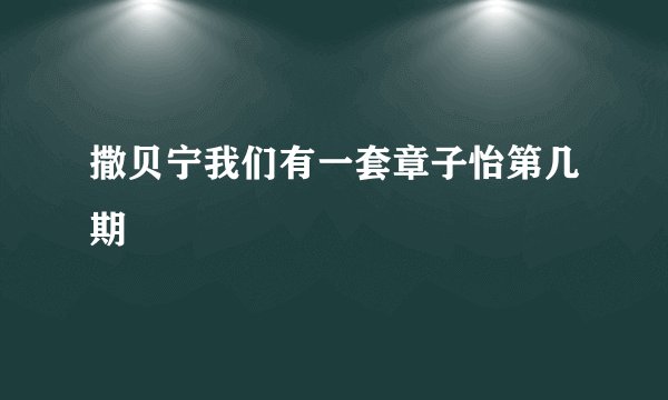 撒贝宁我们有一套章子怡第几期