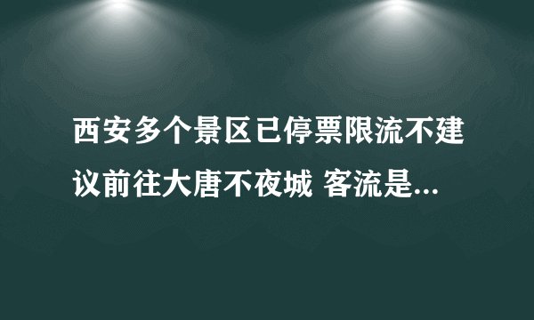 西安多个景区已停票限流不建议前往大唐不夜城 客流是有多饱和？