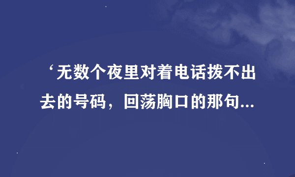 ‘无数个夜里对着电话拨不出去的号码，回荡胸口的那句话，可以爱你吗’是哪首歌里面的
