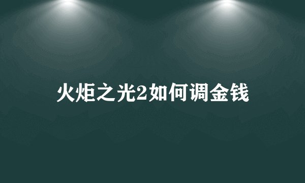火炬之光2如何调金钱