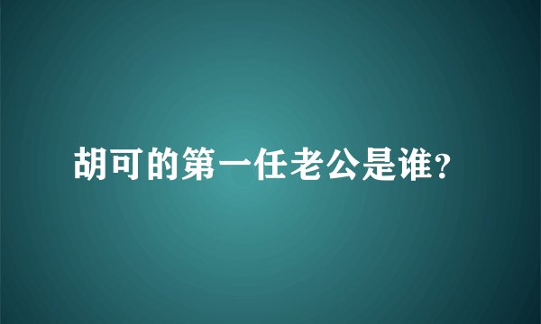 胡可的第一任老公是谁？