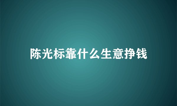 陈光标靠什么生意挣钱