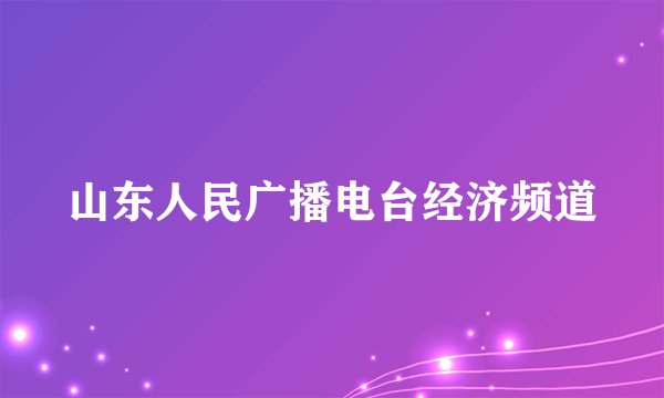 山东人民广播电台经济频道