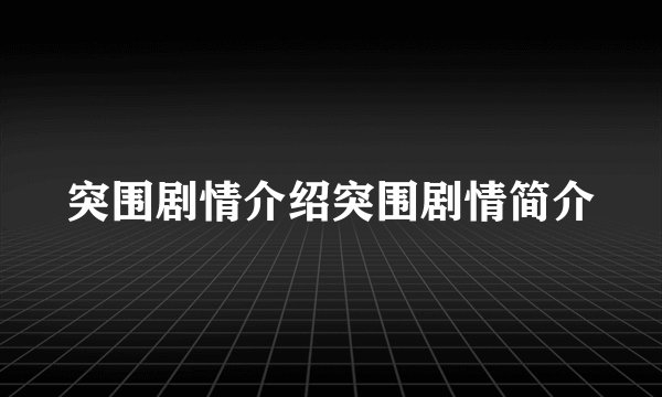 突围剧情介绍突围剧情简介