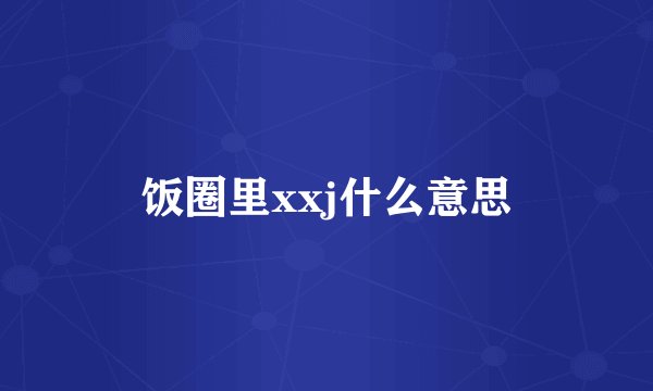 饭圈里xxj什么意思