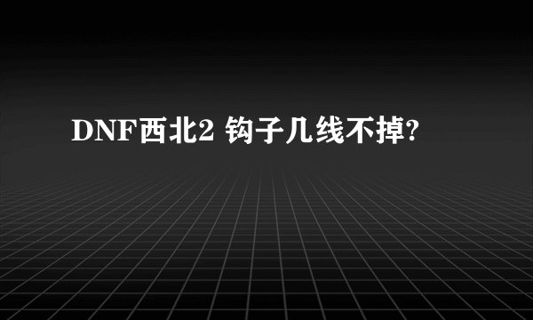 DNF西北2 钩子几线不掉?