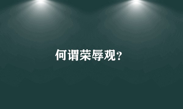 何谓荣辱观？