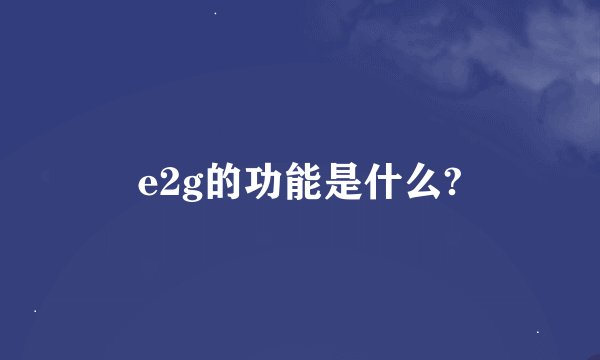 e2g的功能是什么?