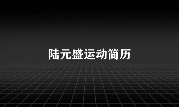 陆元盛运动简历
