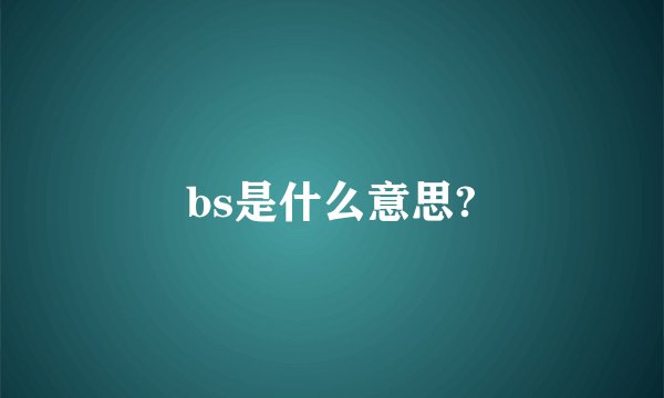 bs是什么意思?