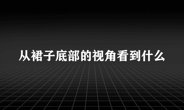 从裙子底部的视角看到什么