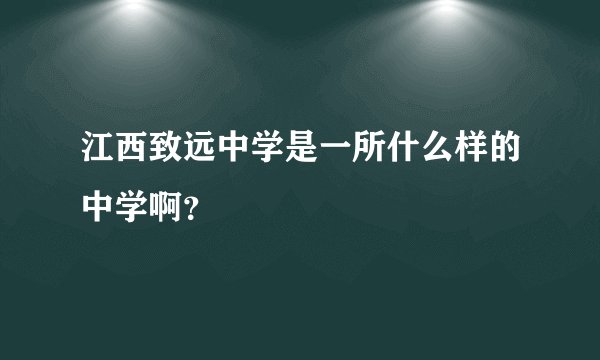 江西致远中学是一所什么样的中学啊?