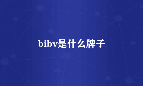 bibv是什么牌子