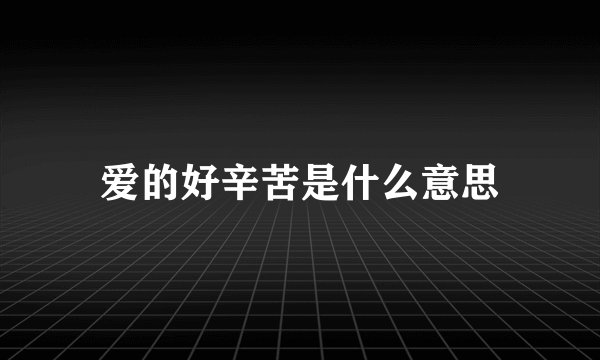 爱的好辛苦是什么意思