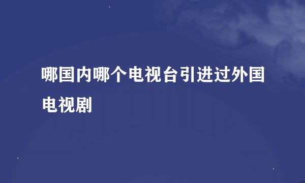 哪国内哪个电视台引进过外国电视剧
