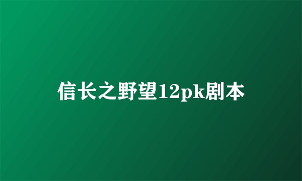 信长之野望12pk剧本