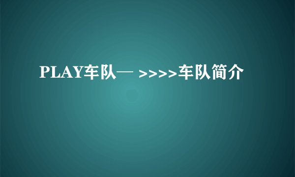 PLAY车队─ >>>>车队简介