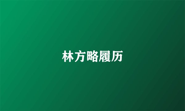 林方略履历