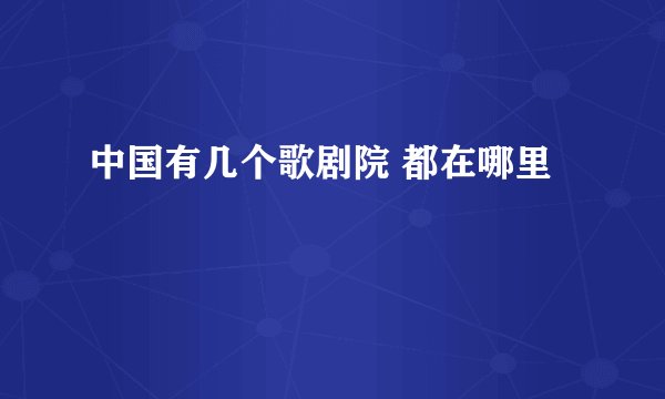 中国有几个歌剧院 都在哪里