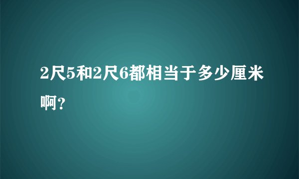 2尺5和2尺6都相当于多少厘米啊？