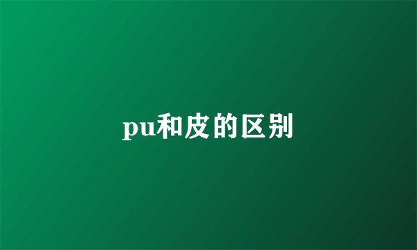 pu和皮的区别