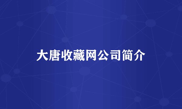 大唐收藏网公司简介