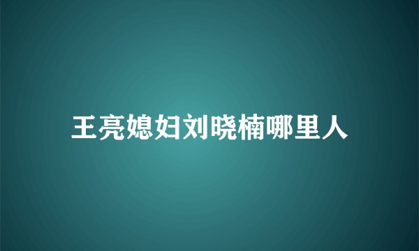 王亮媳妇刘晓楠哪里人