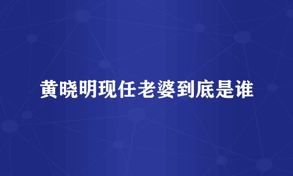 黄晓明现任老婆到底是谁