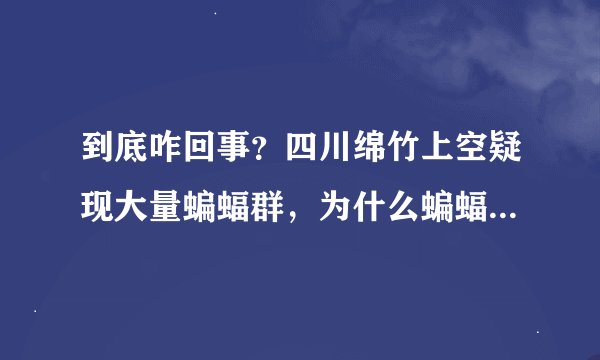 到底咋回事？四川绵竹上空疑现大量蝙蝠群，为什么蝙蝠那么可怕？